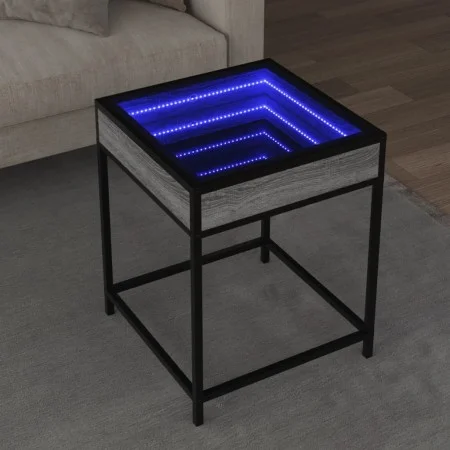 Mesa de centro con Infinity LED gris Sonoma 40x40x51 cm by , Coffee table - Ref: Foro24-847675, Price: 54,39 €, Discount: %