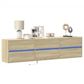 Wand-TV-Möbel mit LED-Eiche Sonoma 180x31x45 cm von , TV-Möbel - Ref: Foro24-3307935, Preis: 155,10 €, Rabatt: %