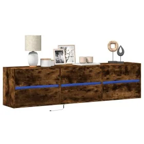 Wand-TV-Möbel mit LED in geräucherter Eiche 180x31x45 cm von , TV-Möbel - Ref: Foro24-3307937, Preis: 124,63 €, Rabatt: %