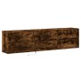 Mueble de TV de pared con LED roble ahumado 180x31x45 cm de , Muebles TV - Ref: Foro24-3307937, Precio: 126,09 €, Descuento: %
