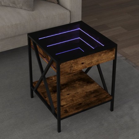 Mitteltisch mit Infinity LED in geräucherter Eiche 40x40x49 cm von , Couchtisch - Ref: Foro24-847694, Preis: 65,28 €, Rabatt: %