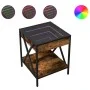 Mesa de centro con Infinity LED roble ahumado 40x40x49 cm by , Coffee table - Ref: Foro24-847694, Price: 64,25 €, Discount: %