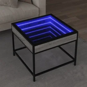 Mesa de centro con Infinity LED gris Sonoma 50x50x41 cm by , Coffee table - Ref: Foro24-847680, Price: 69,31 €, Discount: %