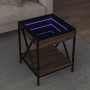 Mesa de centro con Infinity LED marrón roble 40x40x49 cm by , Coffee table - Ref: Foro24-847696, Price: 68,59 €, Discount: %