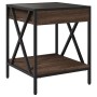 Mesa de centro con Infinity LED marrón roble 40x40x49 cm by , Coffee table - Ref: Foro24-847696, Price: 68,59 €, Discount: %