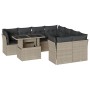 Set muebles jardín 9 pzas y cojines ratán sintético gris claro by , Garden sets - Ref: Foro24-3266432, Price: 675,93 €, Disco...