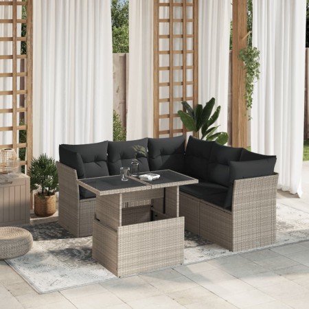 Set de sofás de jardín 6 pzas y cojines ratán sintético gris by , Garden sets - Ref: Foro24-3266582, Price: 458,87 €, Discoun...