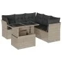 Gartensofagarnitur 6-teilig mit grauen Polstern aus synthetischem Rattan von , Gartensets - Ref: Foro24-3266582, Preis: 477,8...