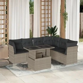 Set de sofás de jardín 7 pzas con cojines ratán PE gris claro by , Garden sets - Ref: Foro24-3266612, Price: 544,65 €, Discou...