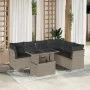 Set de sofás de jardín 7 pzas con cojines ratán PE gris claro by , Garden sets - Ref: Foro24-3266612, Price: 544,65 €, Discou...