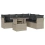 Set de sofás de jardín 7 pzas con cojines ratán PE gris claro by , Garden sets - Ref: Foro24-3266612, Price: 544,65 €, Discou...