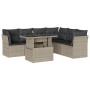Set de sofás de jardín 7 pzas con cojines ratán PE gris claro by , Garden sets - Ref: Foro24-3266612, Price: 543,63 €, Discou...