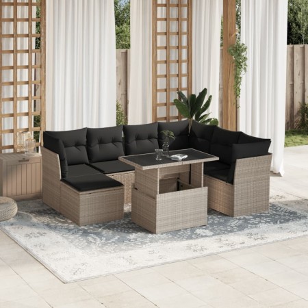 Set de sofás de jardín 8 pzas y cojines ratán sintético gris by , Garden sets - Ref: Foro24-3266762, Price: 591,34 €, Discoun...