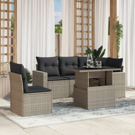 Set de sofás de jardín 6 pzas y cojines ratán sintético gris by , Garden sets - Ref: Foro24-3267282, Price: 470,35 €, Discoun...