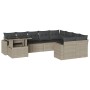 Set sofás jardín 10 pzas con cojines ratán sintético gris claro von , Gartensets - Ref: Foro24-3267512, Preis: 707,21 €, Raba...