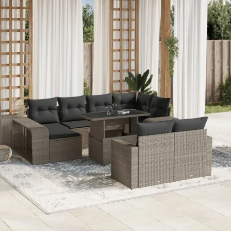 Set de sofás de jardín 11 pzas y cojines ratán sintético gris by , Garden sets - Ref: Foro24-3274585, Price: 730,15 €, Discou...