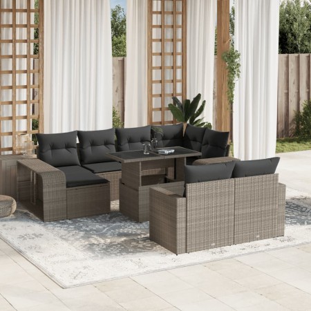 Set de sofás de jardín 11 pzas y cojines ratán sintético gris by , Garden sets - Ref: Foro24-3274585, Price: 715,00 €, Discou...