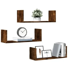 Estantes pared 3 uds madera ingeniería roble ahumado 58x18x18cm by , Shelves and shelves - Ref: Foro24-853285, Price: 31,25 €...