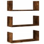Wandregale 3 Stück aus geräucherter Eichen-Ingenieurholz 58x18x18cm. von , Regale und Regale - Ref: Foro24-853285, Preis: 31,...