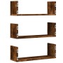 Wandregale 3 Stück aus geräucherter Eichen-Ingenieurholz 58x18x18cm. von , Regale und Regale - Ref: Foro24-853285, Preis: 31,...