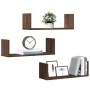 Estantes pared 3 uds madera ingeniería marrón roble 58x18x18cm by , Shelves and shelves - Ref: Foro24-853287, Price: 27,27 €,...
