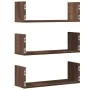 Estantes pared 3 uds madera ingeniería marrón roble 58x18x18cm by , Shelves and shelves - Ref: Foro24-853287, Price: 27,27 €,...