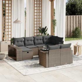 Set de sofás de jardín 11 pzas y cojines ratán sintético gris de , Conjuntos de jardín - Ref: Foro24-3266252, Precio: 666,90 ...