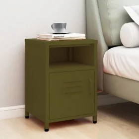 Bedside table in olive green steel, 35x35x51 cm by , Nightstands - Ref: Foro24-336216, Price: 75,70 €, Discount: %