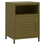 Mesita de noche acero verde oliva 35x35x51 cm de , Mesitas de noche - Ref: Foro24-336216, Precio: 75,70 €, Descuento: %
