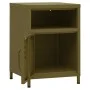 Mesita de noche acero verde oliva 35x35x51 cm de , Mesitas de noche - Ref: Foro24-336216, Precio: 75,70 €, Descuento: %