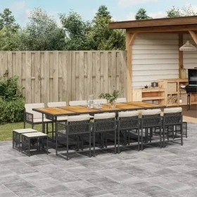 Garden dining set with 15-piece black synthetic rattan cushions by , Garden sets - Ref: Foro24-3211539, Price: 911,71 €, Disc...