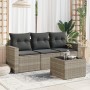 Garden sofa set 4 pieces with gray synthetic rattan cushions by , Modular outdoor sofas - Ref: Foro24-3251009, Price: 276,22 ...