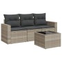 Garden sofa set 4 pieces with gray synthetic rattan cushions by , Modular outdoor sofas - Ref: Foro24-3251009, Price: 276,22 ...