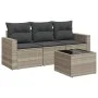 Garden sofa set 4 pieces with gray synthetic rattan cushions by , Modular outdoor sofas - Ref: Foro24-3251009, Price: 280,87 ...