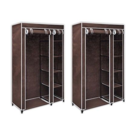 Armarios de tela marrón 2 unidades de vidaXL, Armarios roperos - Ref: Foro24-60722, Precio: 76,98 €