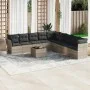 Set of 10-piece garden sofas with light gray synthetic rattan cushions by , Garden sets - Ref: Foro24-3217792, Price: 664,85 ...