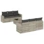 7-piece garden sofa set with light gray PE rattan cushions by , Modular outdoor sofas - Ref: Foro24-3251049, Price: 498,67 €,...