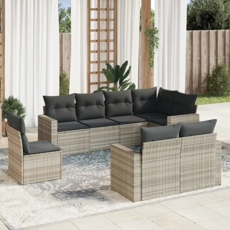 Garden sofa set 8 pieces and gray synthetic rattan cushions by , Modular outdoor sofas - Ref: Foro24-3251579, Price: 609,67 €...