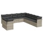 Gartensofagarnitur 11-teilig mit grauen Polstern aus synthetischem Rattan von , Gartensets - Ref: Foro24-3217882, Preis: 788,...