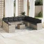 Garden sofa set 12 pieces and gray synthetic rattan cushions by , Modular outdoor sofas - Ref: Foro24-3251539, Price: 907,27 ...