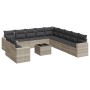 Gartensofagarnitur 12-teilig mit grauen Polstern aus synthetischem Rattan. von , Modulare Sofas für den Außenbereich - Ref: F...