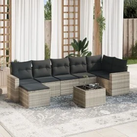 Garden sofa set 8 pieces and gray synthetic rattan cushions by , Modular outdoor sofas - Ref: Foro24-3251629, Price: 552,01 €...
