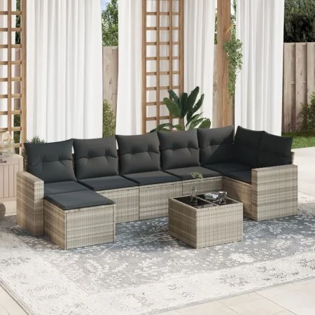 Garden sofa set 8 pieces and gray synthetic rattan cushions by , Modular outdoor sofas - Ref: Foro24-3251629, Price: 552,01 €...