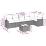 7-piece garden sofa set with light gray PE rattan cushions by , Garden sets - Ref: Foro24-3218992, Price: 481,20 €, Discount: %