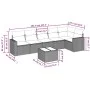 7-piece garden sofa set with light gray PE rattan cushions by , Garden sets - Ref: Foro24-3218992, Price: 472,83 €, Discount: %