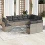 Set of 10-piece garden sofas with light gray synthetic rattan cushions by , Garden sets - Ref: Foro24-3219102, Price: 665,44 ...