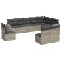Set of 10-piece garden sofas with light gray synthetic rattan cushions by , Garden sets - Ref: Foro24-3219102, Price: 665,44 ...