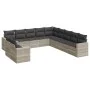 Garden sofa set 11 pieces and gray synthetic rattan cushions by , Garden sets - Ref: Foro24-3219182, Price: 800,81 €, Discoun...