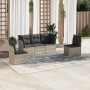 Gartensofa-Set und Kissen, 5-teilig, aus hellem grauem Kunststoff-Rattan. von , Gartensets - Ref: Foro24-3217352, Preis: 363,...