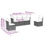 Gartensofa-Set und Kissen, 5-teilig, aus hellem grauem Kunststoff-Rattan. von , Gartensets - Ref: Foro24-3217352, Preis: 363,...